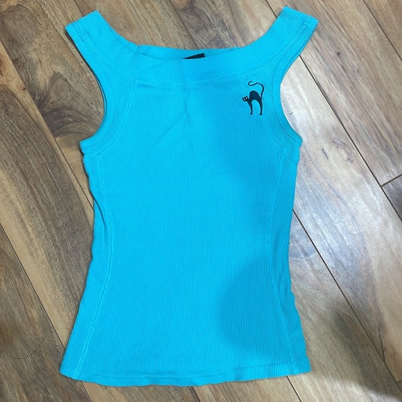 RockSteady Teal/Aqua Ribbed Top M - Picture 8 of 9